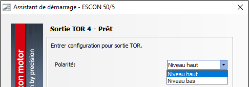 ESCON : Câblage de sortie numérique – Support maxon